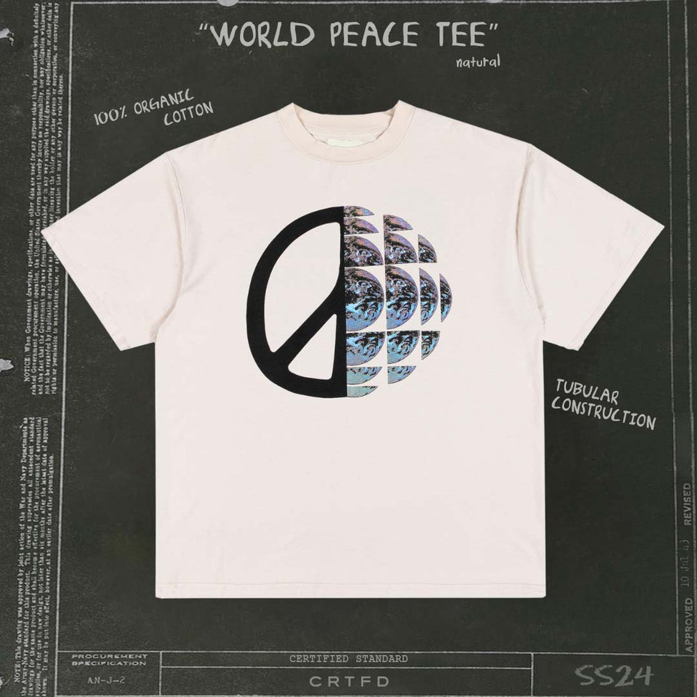 WORLD PEACE TEE // NATURAL