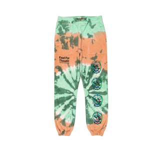 Food for Thought Sweatpant - Teal/peach tie dye