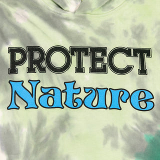Protect Nature Hoodie - Navy/Green Tie Dye